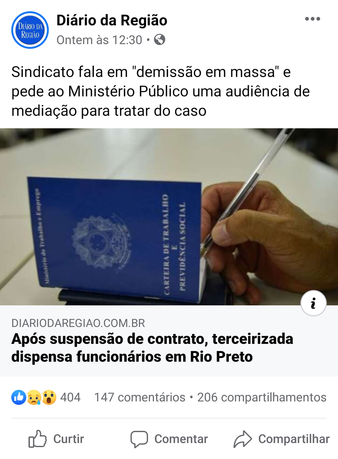 Jornal Diário da Região destaca luta sindical do SETH 