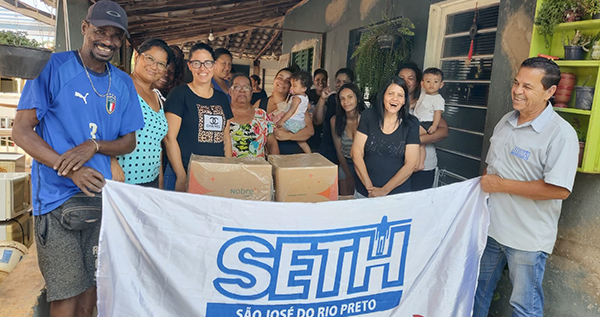Cestas básicas doadas pelo SETH beneficiam obras sociais e famílias carentes