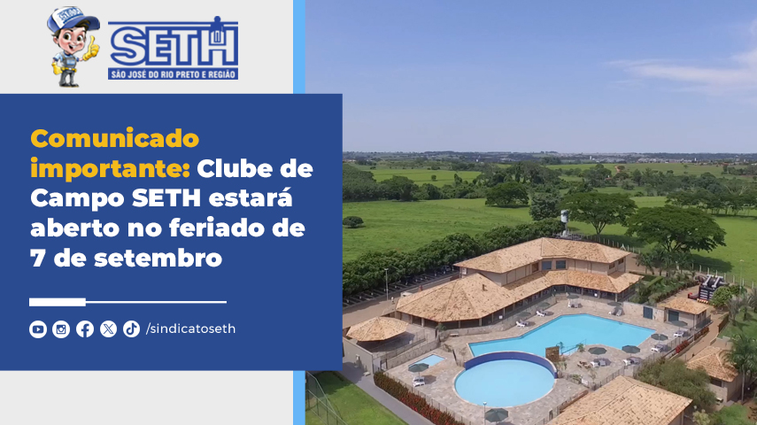 Clube irá funcionar no dia da Independência do Brasil, das 8h às 18h
