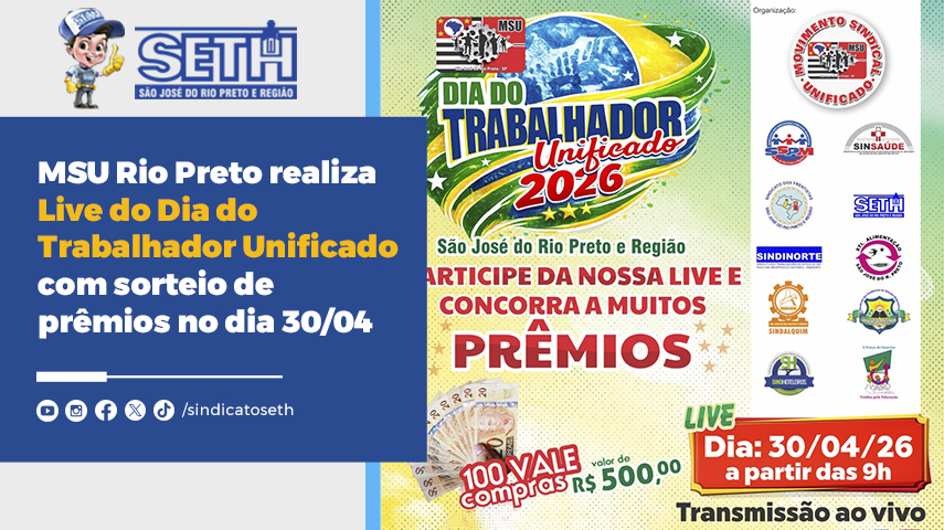 Associados ao SETH podem retirar seu cupom na sede do sindicato