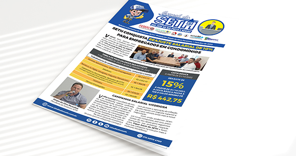 Jornal do SETH de outubro destaca o aumento salarial dos Empregados em Edifícios e Condomínios