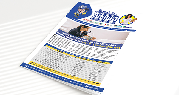 Jornal do SETH destaca reajuste salarial dos trabalhadores em estética e cosmetologia de Rio Preto e região