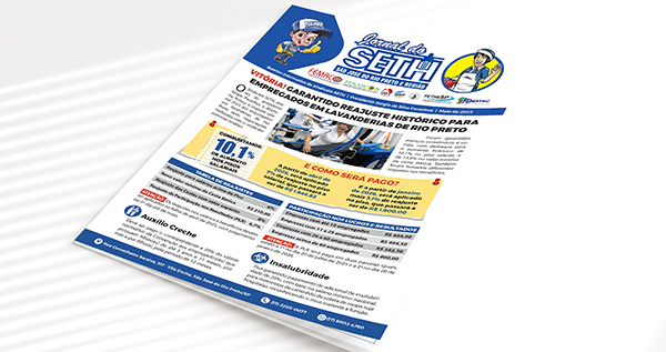 Edição de Maio do Jornal do SETH destaca conquistas para trabalhadores em lavanderias de Rio Preto
