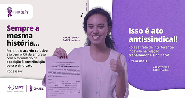 Campanha do Ministério Público do Trabalho alerta para a importância de combater atos antissindicais