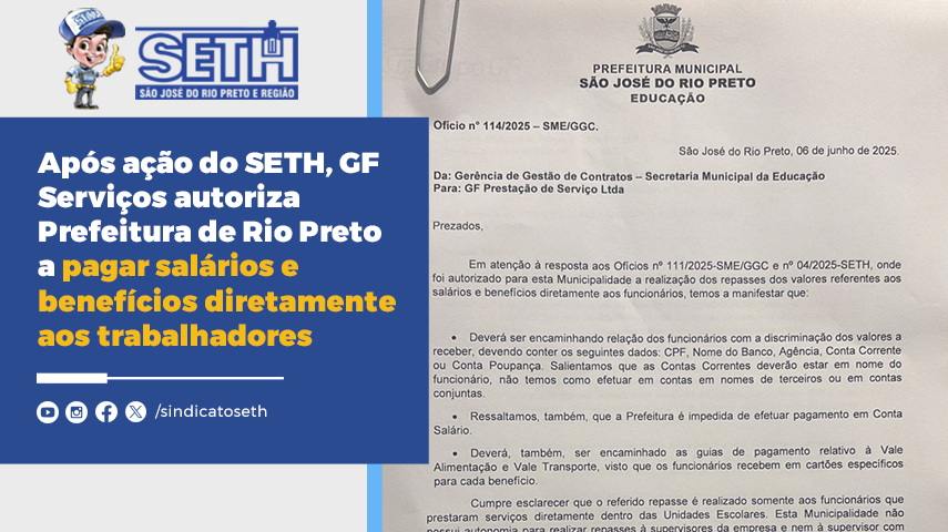 Medida foi necessária porque terceirizada está impedida de receber repasses