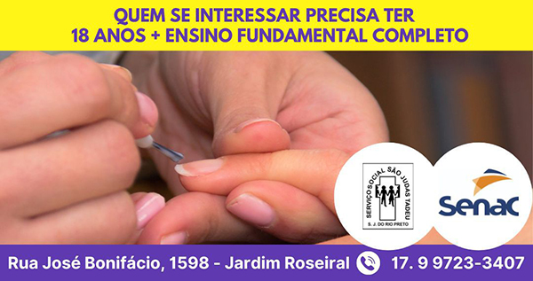 Serviço Social São Judas Tadeu e SENAC abrem inscrições para curso de manicure e pedicure